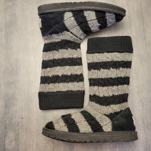 UGG Australia Classic Tall Striped Cable Knit Boots